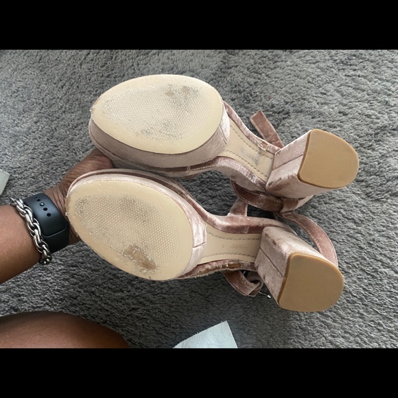 Chunky Velvet Heels - Picture 6 of 8